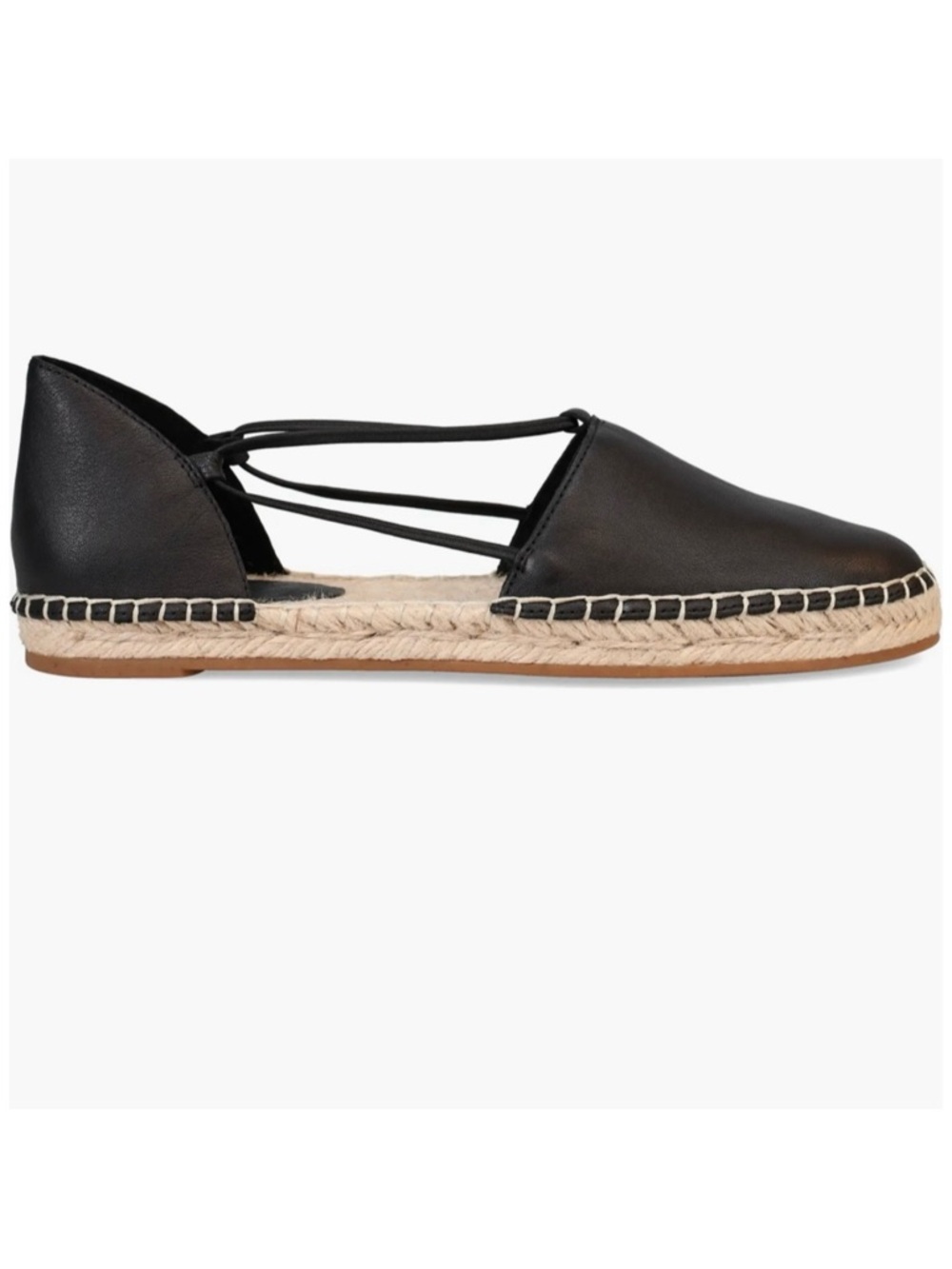 Eileen Fisher Lee Espadrille Flats Black Leather Slip-On Mimimalist Shoes Sz 7 - Picture 6 of 16
